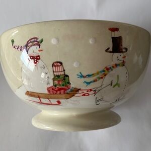 Oneida SNOWMATES Debbie Taylor-Kerman Snowmen Christmas Bowl Candy Dish